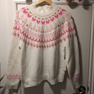 Rachel Zoe top blouse sweater pullover knit size L color beige pink